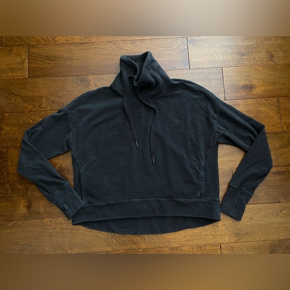Sweaty Betty Funnel Neck Luxe Fleece Cropped Yoga Sweatshirt - Picture 1 of 10